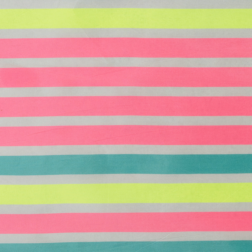 Striped Taffeta - Fluorescent Pink