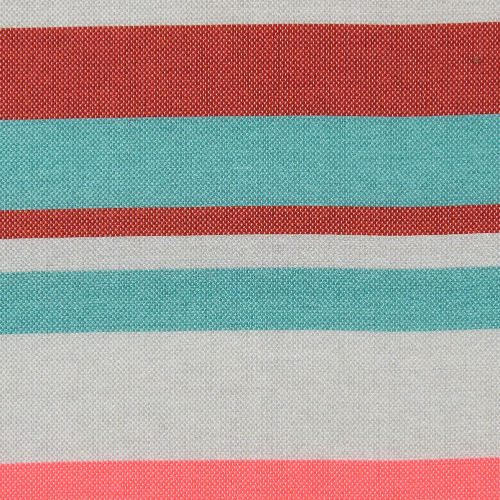 Sea Green and Neon Pink Striped Taffeta