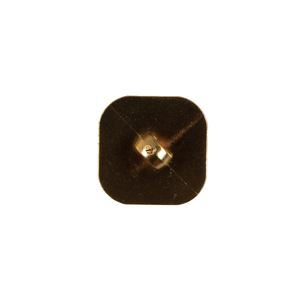 Faceted Square Gold Plastic Button - 24L/15mm