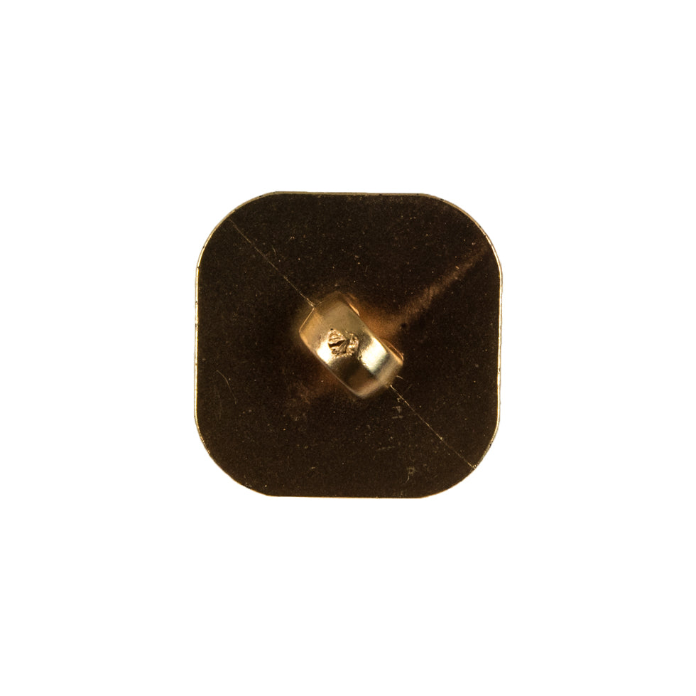 Faceted Square Gold Plastic Button - 36L/23mm