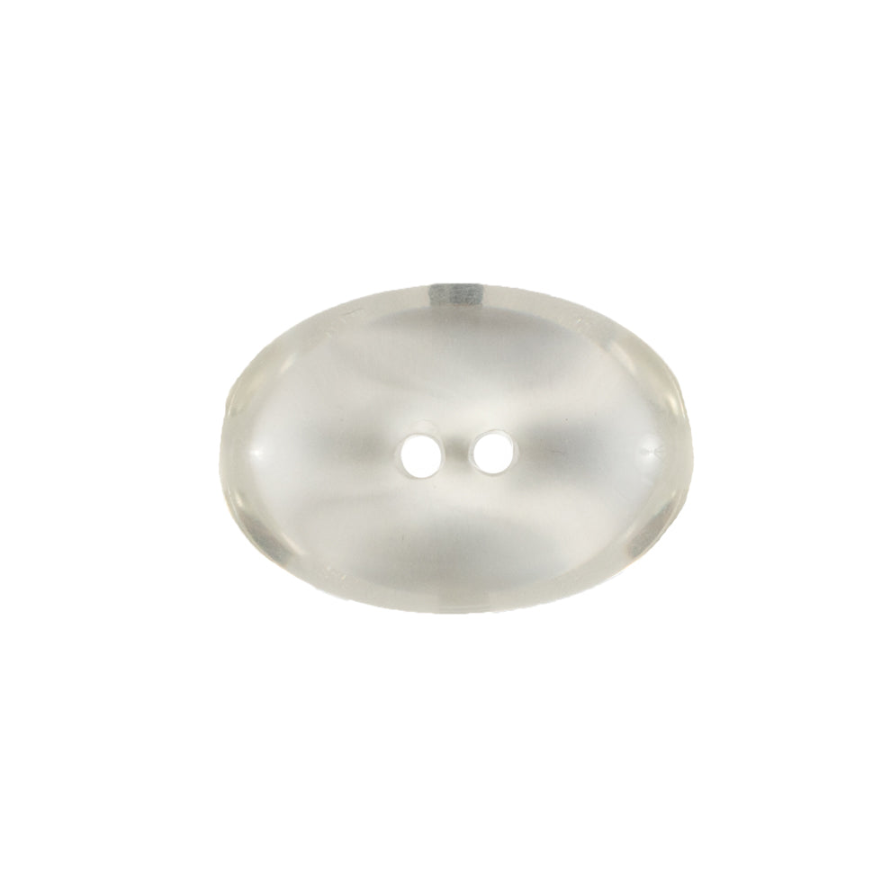 Clear Oval Plastic Button - 24L/15mm