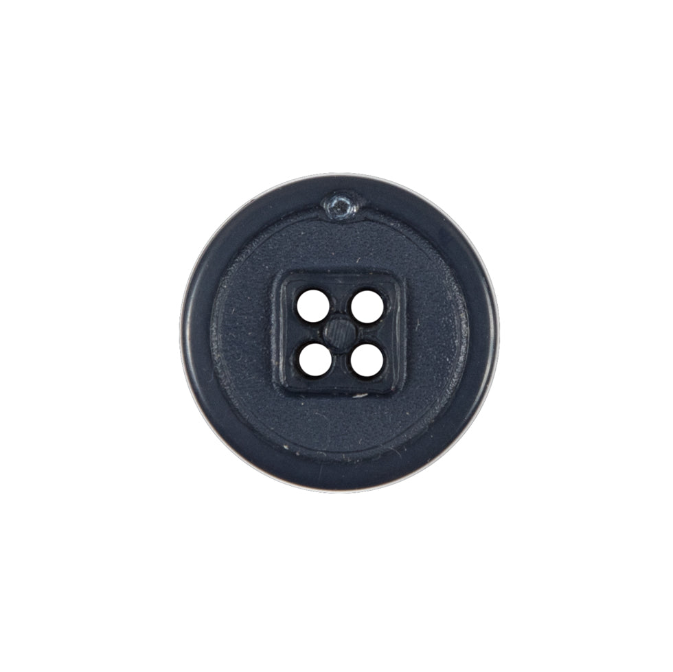 Plastic 4-Hole Button - 32L/20mm - Navy Blue Narrow Rim