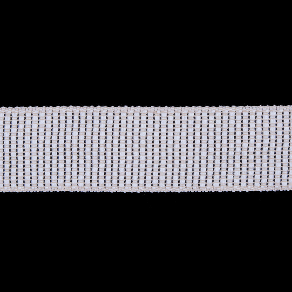 Beige and White Woven Trim - 1.5"
