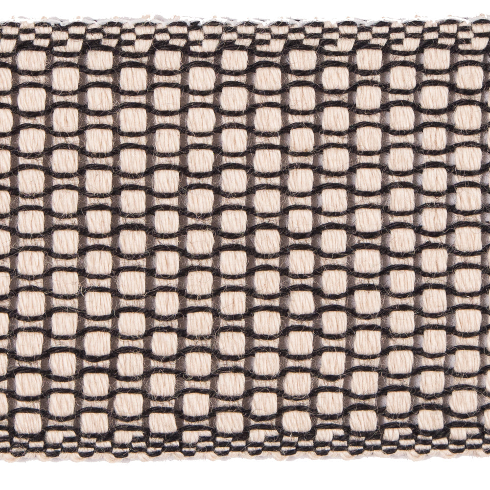 Beige and Black Woven Trim - 1.5"