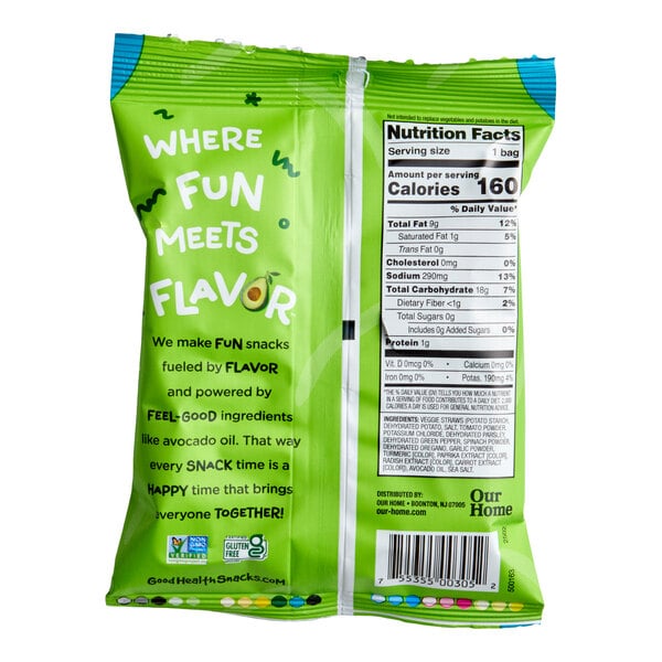 Good Health Sea Salted Veggie Straws 1 oz. - 24/Case