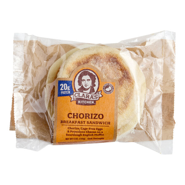 Clara's Kitchen Chorizo Breakfast Sandwich 5 oz. - 12/Case