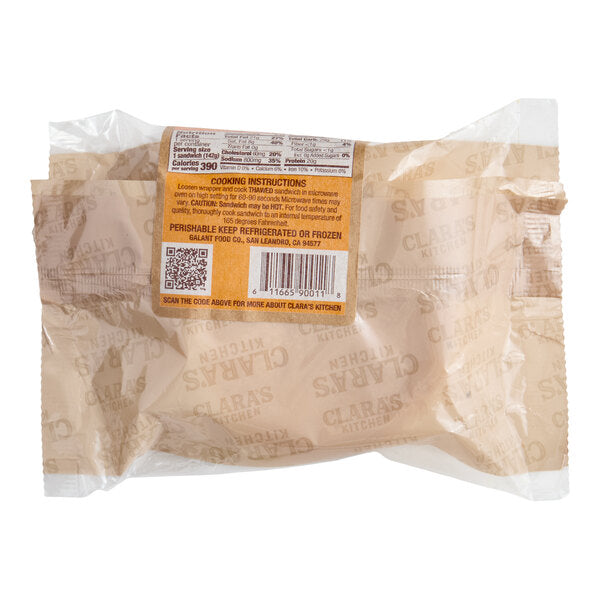 Clara's Kitchen Chorizo Breakfast Sandwich 5 oz. - 12/Case