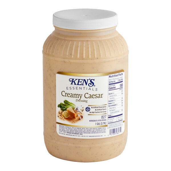 Ken's Foods Essentials 1 Gallon Creamy Caesar Dressing - 4/Case