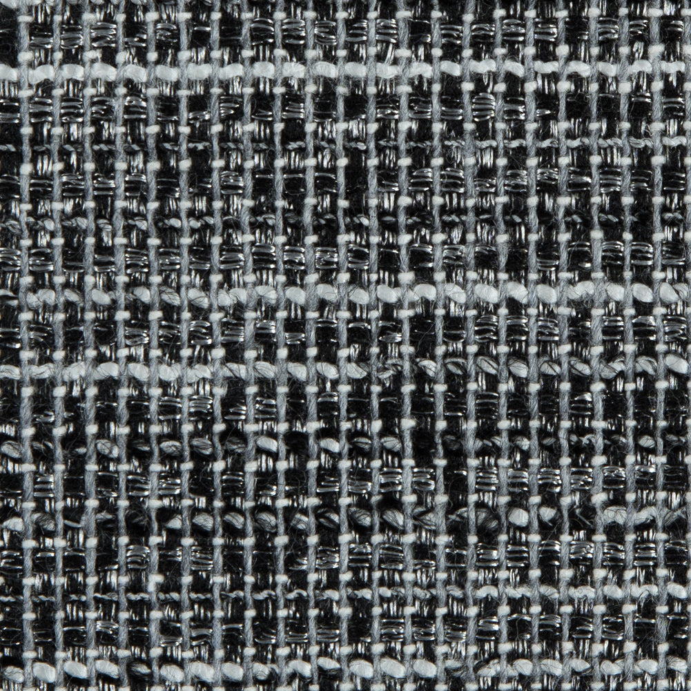 Black/White Blended Cotton Tweed