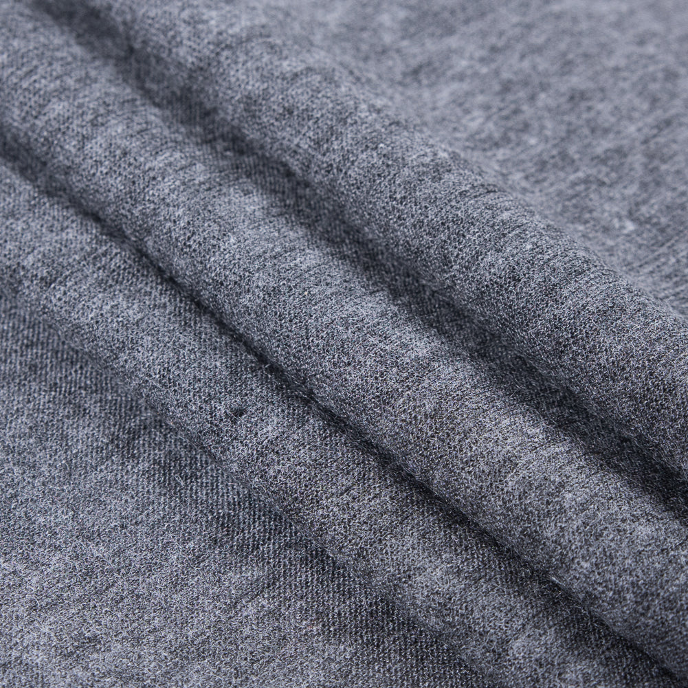 Italian Heathered Gray Tissue-Weight Polyester Jersey