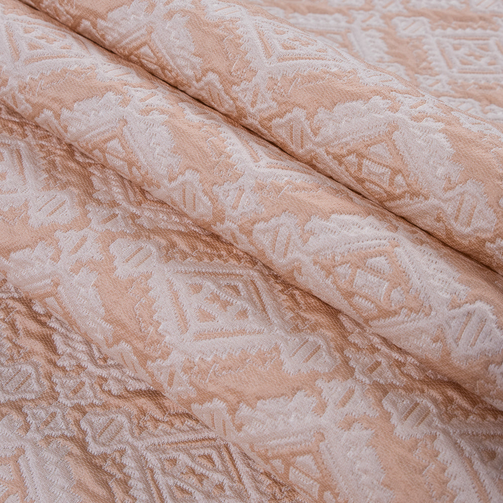 Apricot/Cream Geometric Brocade