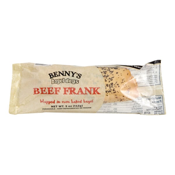 Benny's Bagel Dogs Beef Bagel Dog 5 oz. - 12/Case