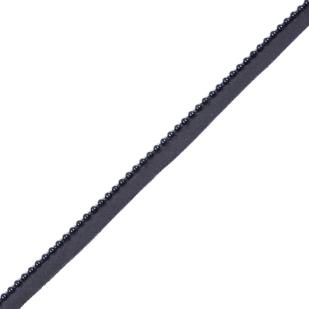 Black Beaded Trim with Lip - 1/2"