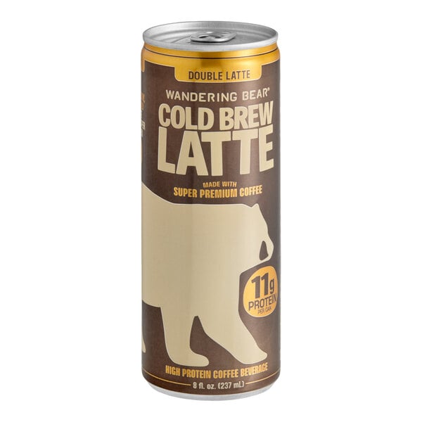 Wandering Bear Double Latte High Protein Cold Brew Coffee 8 fl. oz. - 12/Case