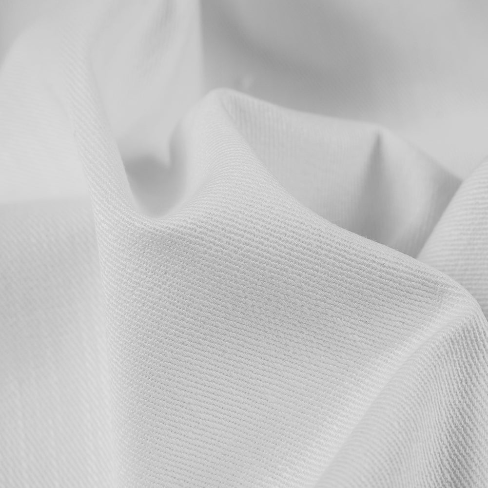 Italian Off-White Stretch Cotton Twill