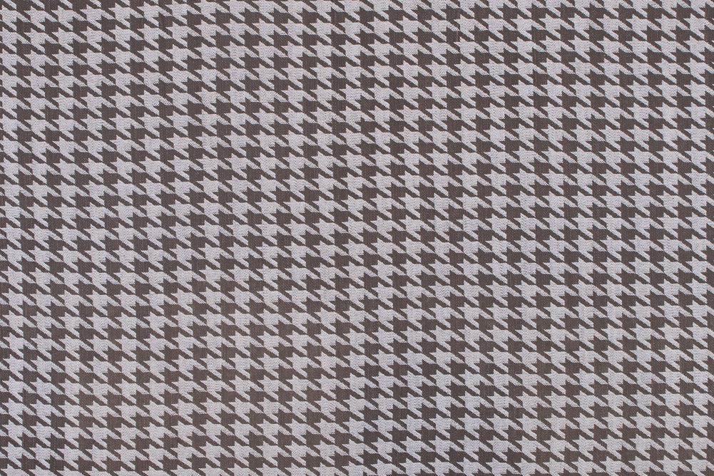 Brown/Ivory Houndstooth Cotton Twill