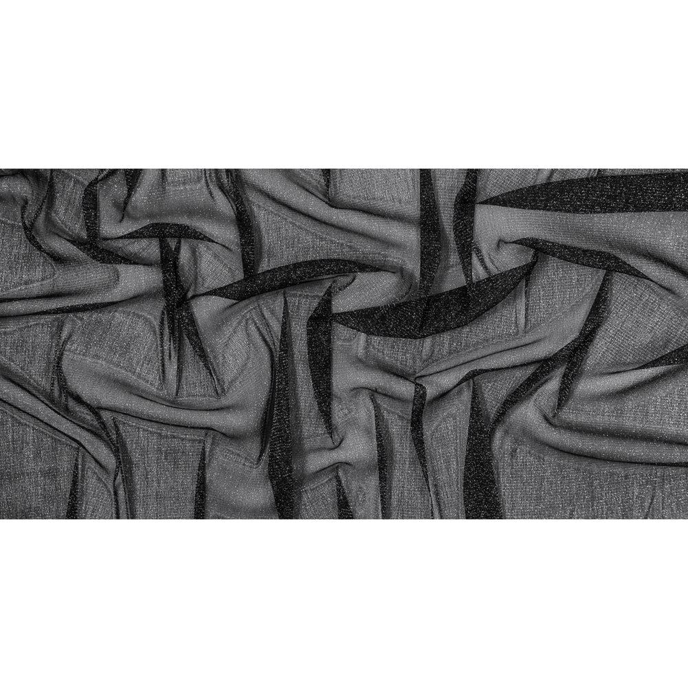 Italian Black Stretch Metallic Mesh