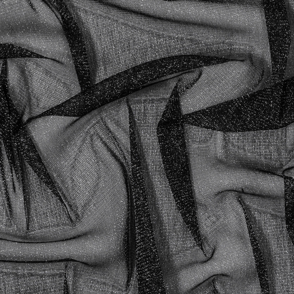 Italian Black Stretch Metallic Mesh