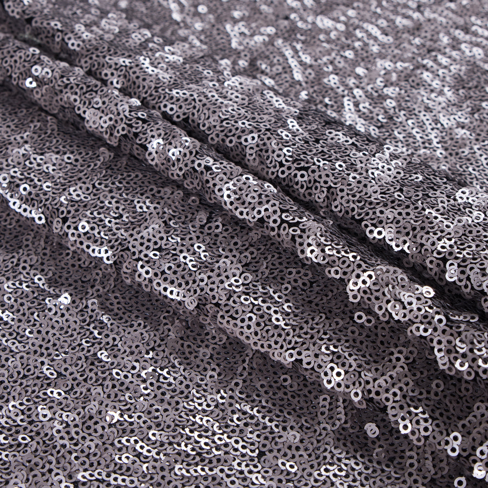 Phillip Lim Silver All Over Sequins on a Black Stretch Mesh