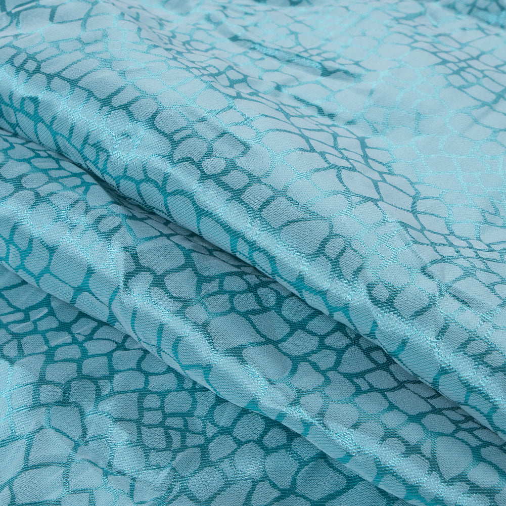 Nicole Miller Luminous Blue Turquoise Pattern Medley Stretch Twill