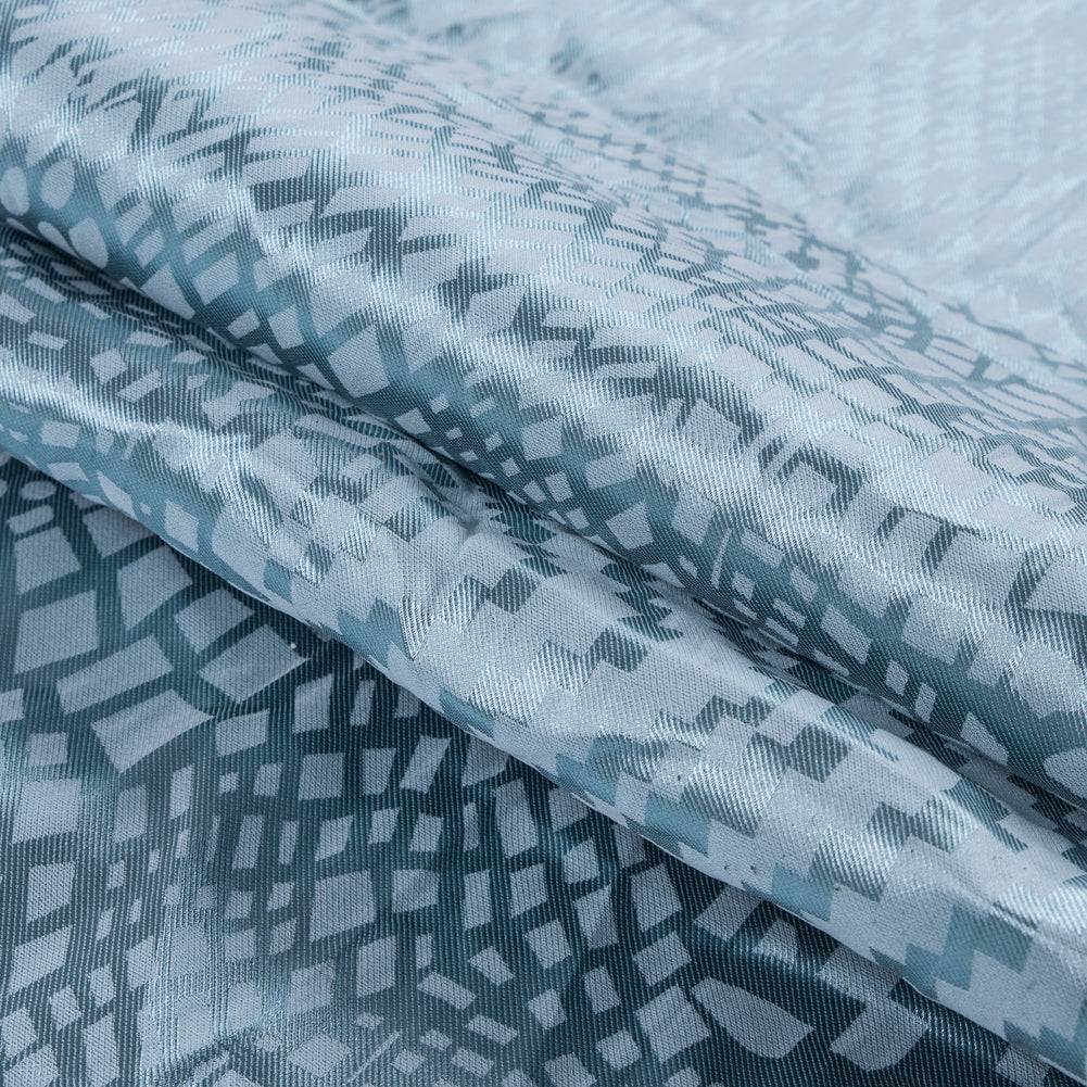 Nicole Miller Luminous Blue Glass Pattern Medley Stretch Twill