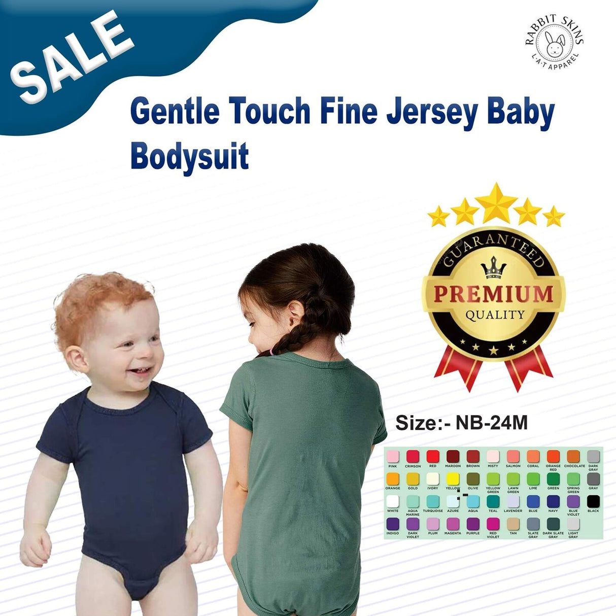 RADYAN® Gentle Touch Fine Jersey Baby Bodysuit