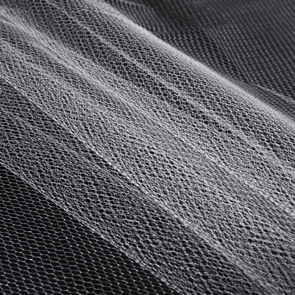Ivory Hexagon Nylon Net Tulle
