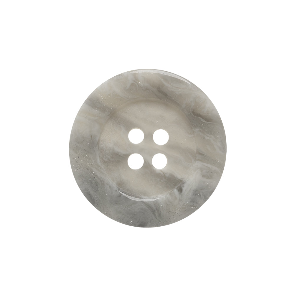 White Marbleized Plastic Button - 36L/23mm