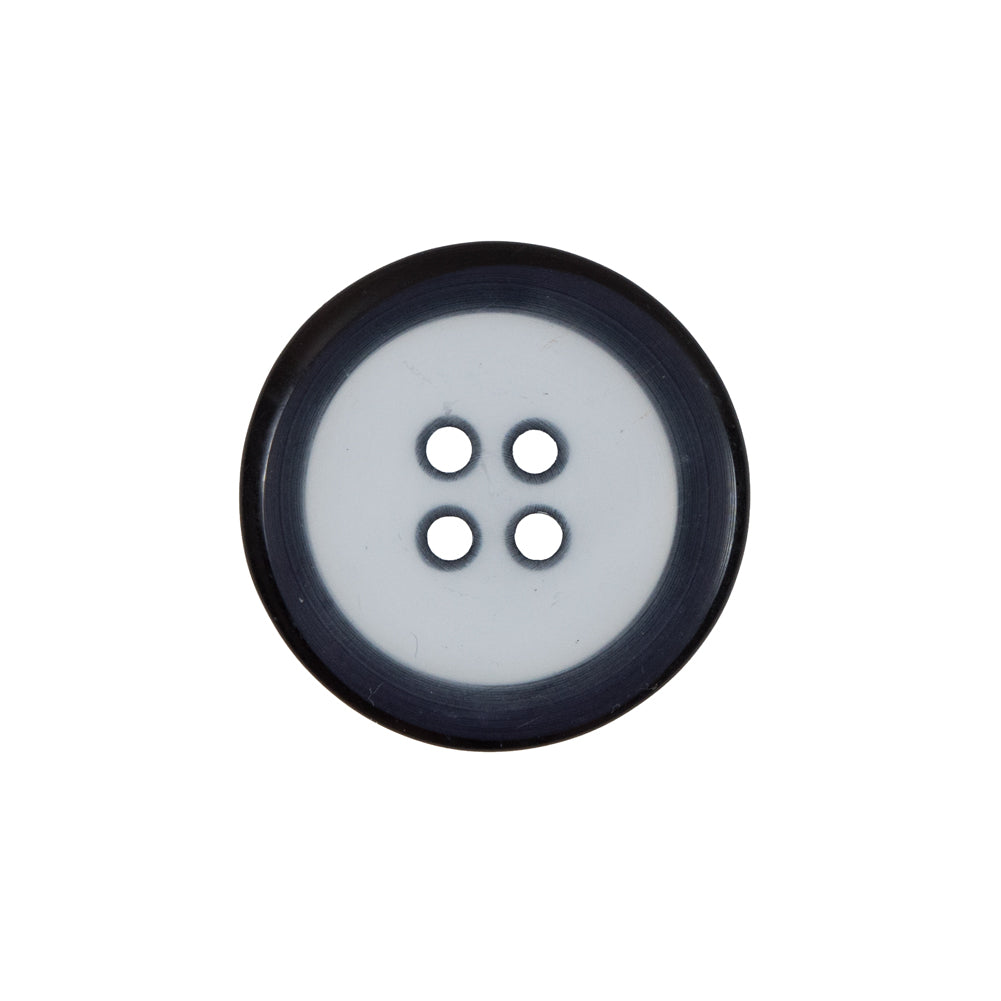 Clear and Black 4-Hole Plastic Button - 36L/23mm