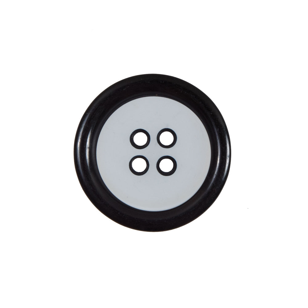 Clear and Black 4-Hole Plastic Button - 36L/23mm