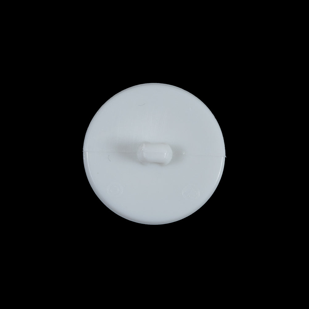 White Plastic Gem Shank-Back Button - 32L/20mm