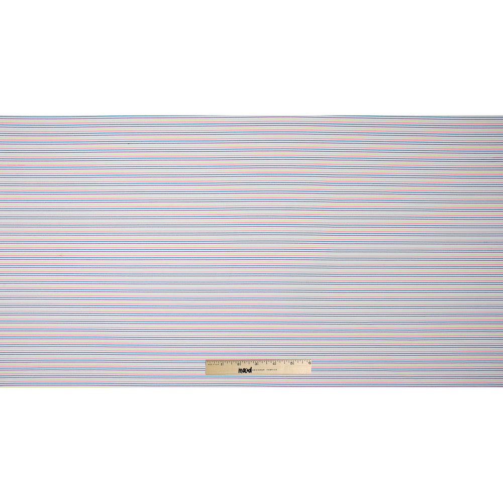 White and Multicolor Striped Wicking Jersey