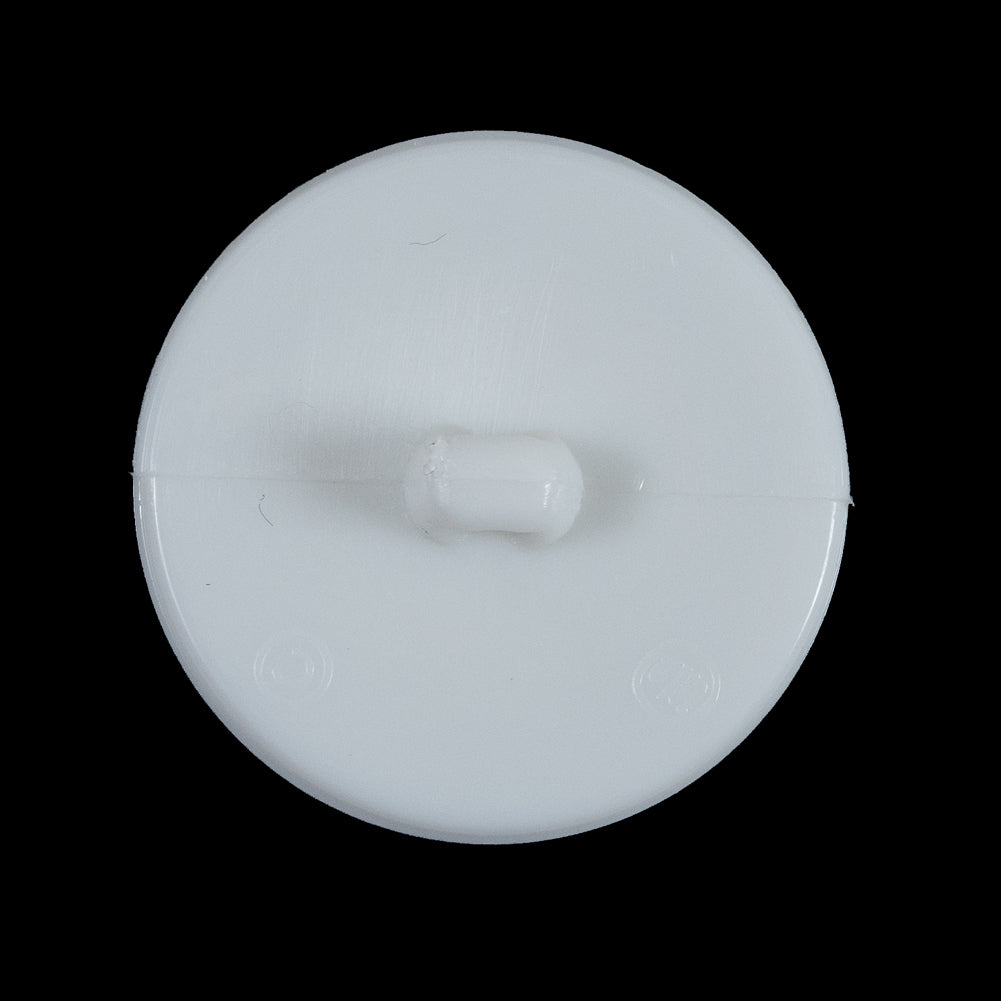 White Plastic Gem Shank-Back Button - 44L/28mm