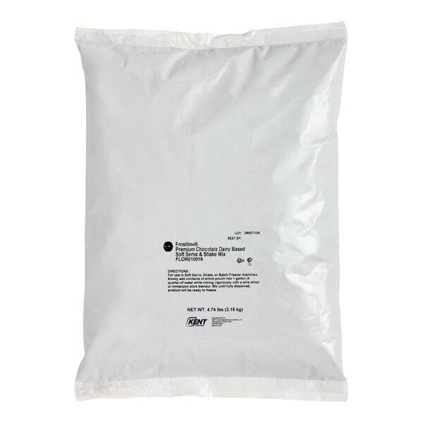Frostline Premium Dairy-Based Chocolate Soft Serve and Shake Mix 4.74 lb. - 6/Case