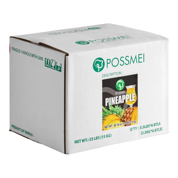 Possmei Pineapple Concentrated Syrup 64 fl. oz. - 6/Case
