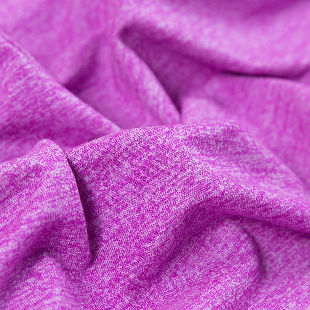 Heathered Neon Fuchsia Stretch Polyester Jersey