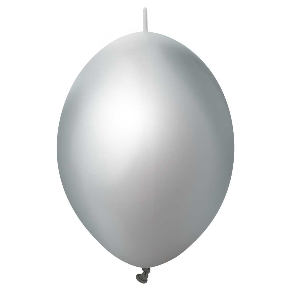 Latex Balloons 12 Inch Kalisan K-Link Mirror Silver