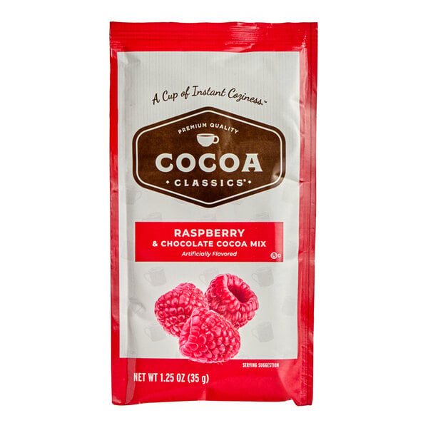 Cocoa Classics Raspberry and Chocolate Cocoa Mix Packet 1.25 oz. - 36/Case