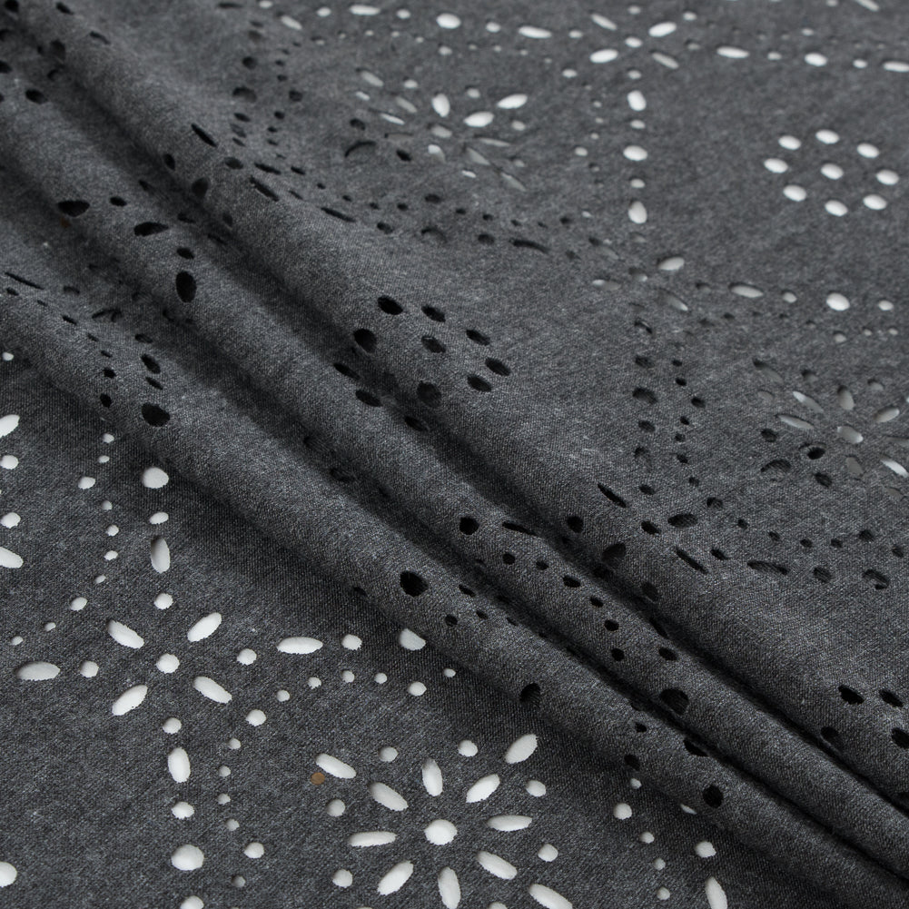 Italian Dark Gray Laser-Cut Jersey