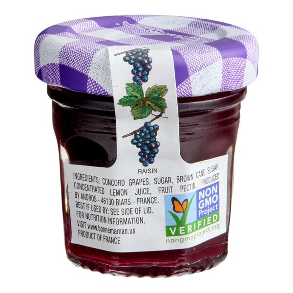 Bonne Maman Concord Grape Fruit Spread Mini Jar 1 oz. - 60/Case