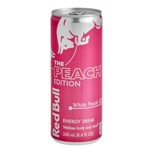 Red Bull White Peach Energy Drink 8.4 fl. oz. Can - 24/Case