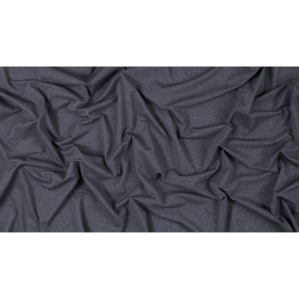 Gray and Metallic Silver Striped Stretch Nylon Jersey