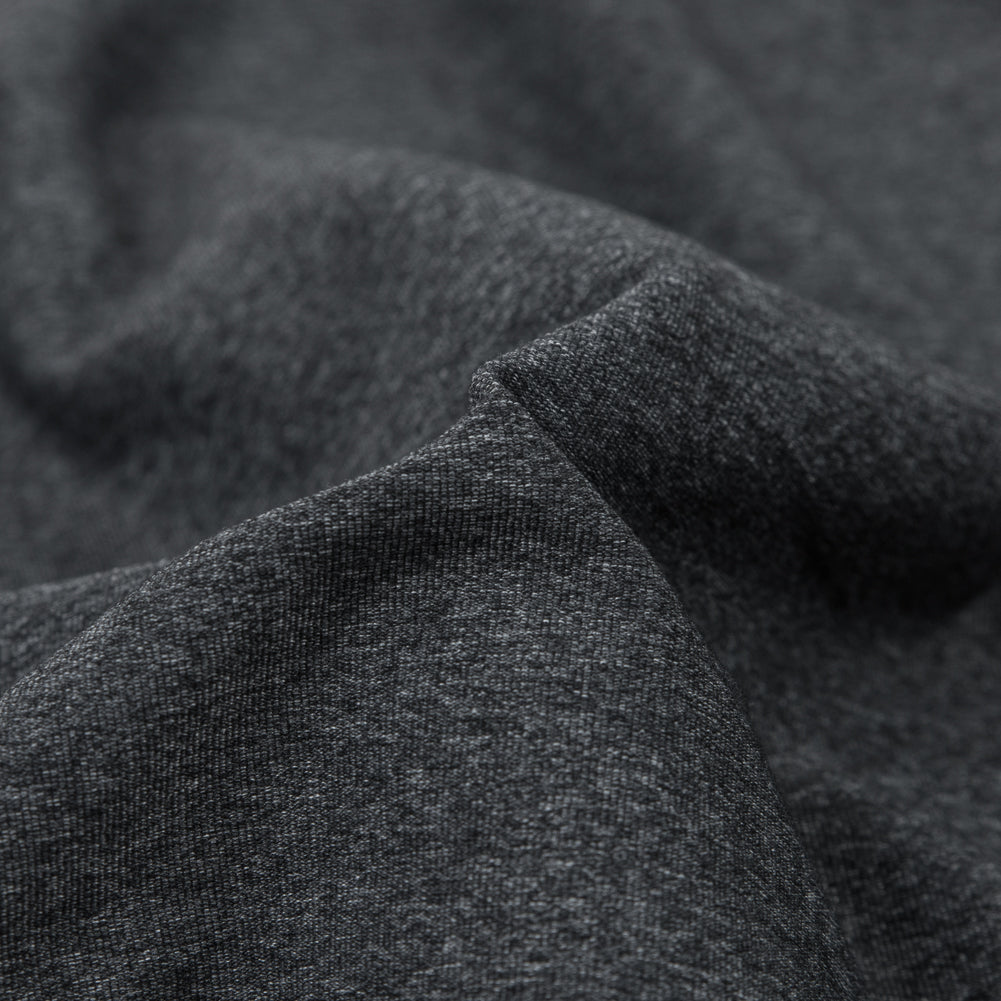 Heathered Charcoal Stretch Nylon Jersey