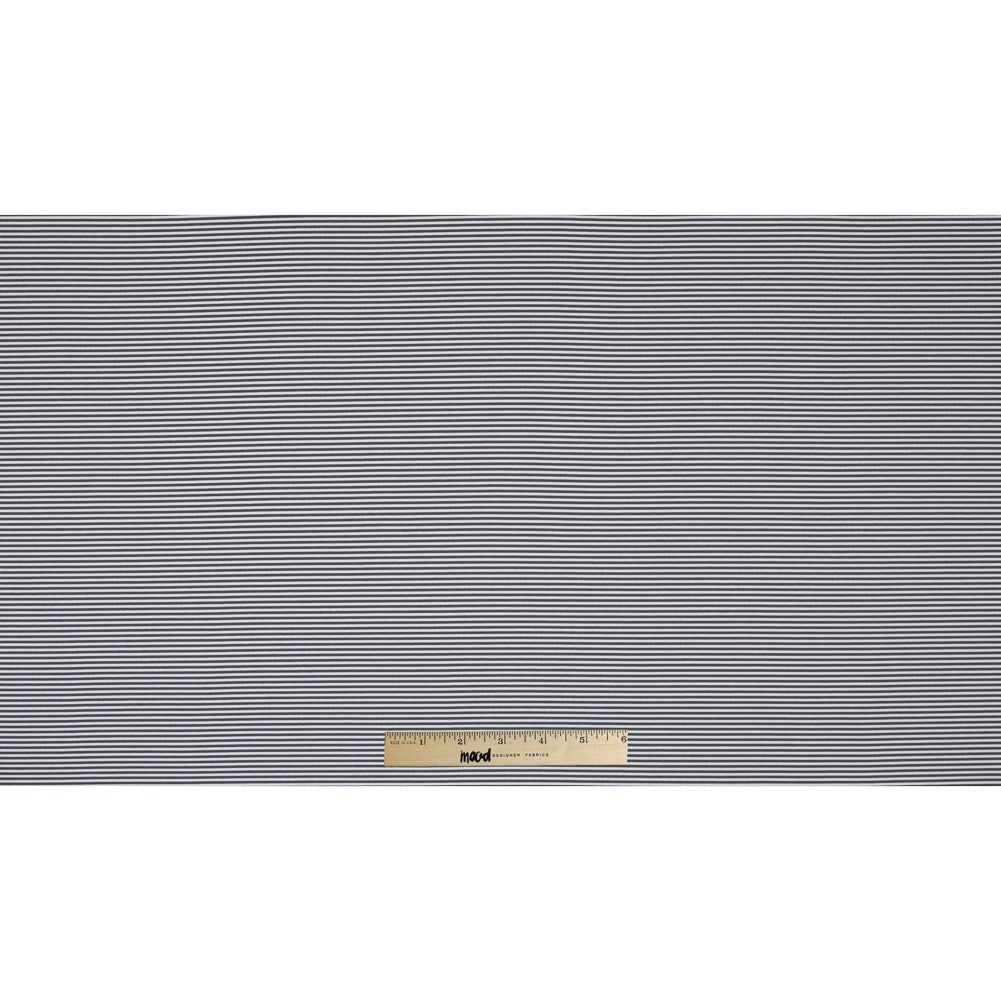 Gray and White Candy Striped Stretch Eclon Jersey