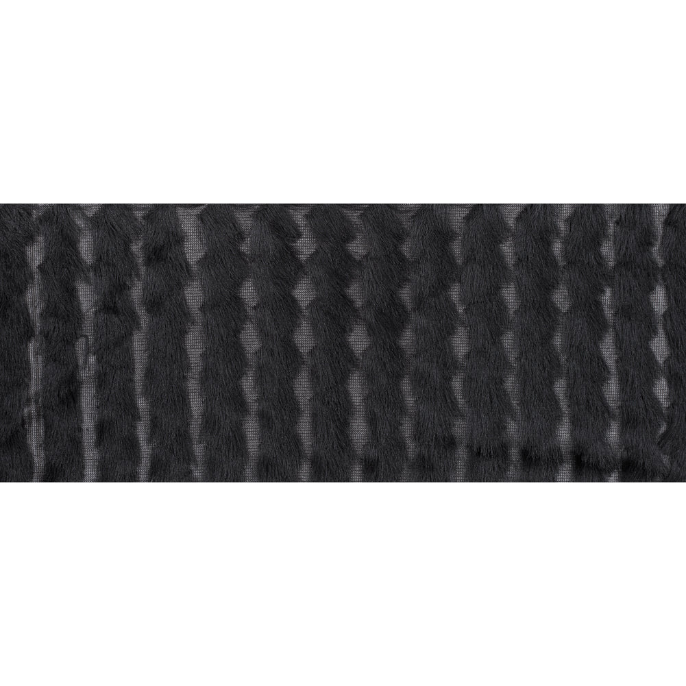 Black Chevron Fringe Fabric