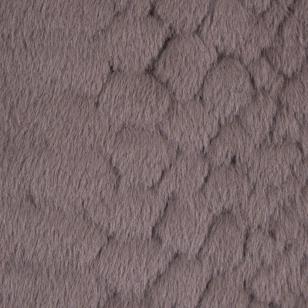 Taupe Silky Embossed Stretch Faux Fur