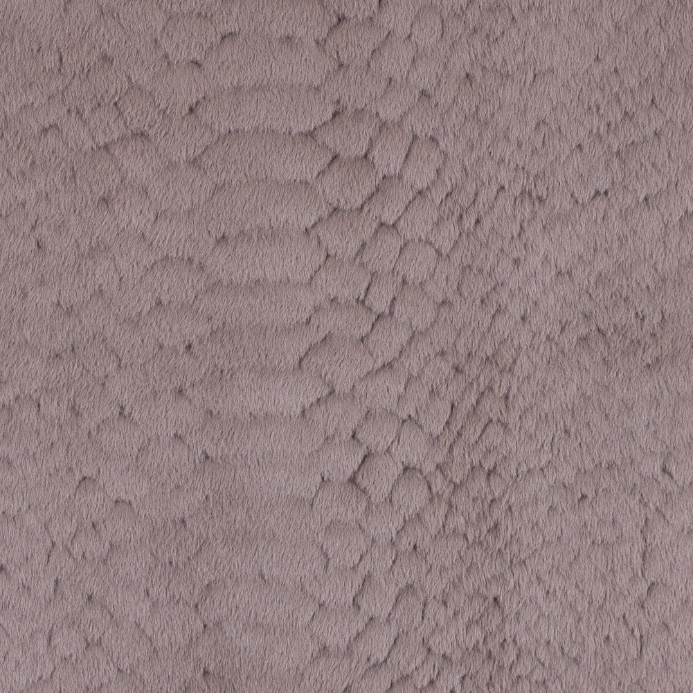 Taupe Silky Embossed Stretch Faux Fur