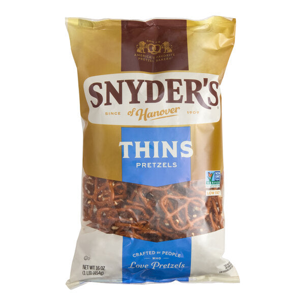 Snyder's of Hanover Thin Pretzels 1 lb. Bag - 12/Case