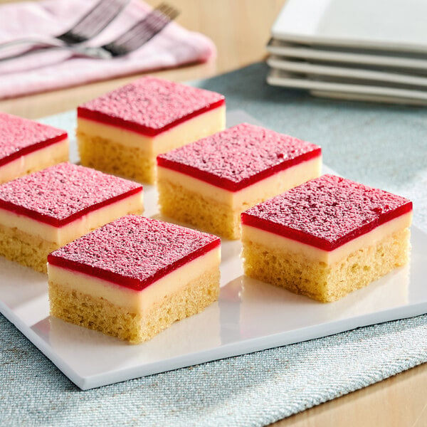 Eli's Cheesecake 20-Slice Pre-Cut Vegan Lemon Raspberry Cheesecake 48 oz. - 4/Case