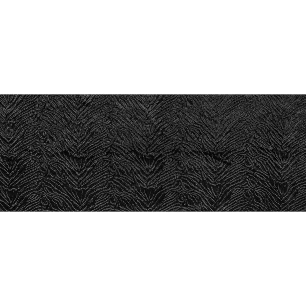 Zebra Embossed Velvet - Black
